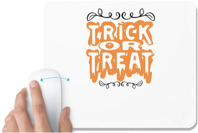 UDNAG White Mousepad 'Witch | trick or tread' for Computer / PC / Laptop [230 x 200 x 5mm] Mousepad(White)