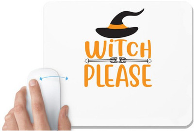 UDNAG White Mousepad 'Halloween | Witch Please' for Computer / PC / Laptop [230 x 200 x 5mm] Mousepad(White)