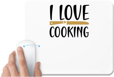 UDNAG White Mousepad 'Cooking | I love copy 3' for Computer / PC / Laptop [230 x 200 x 5mm] Non Slip Base Mousepad(White)