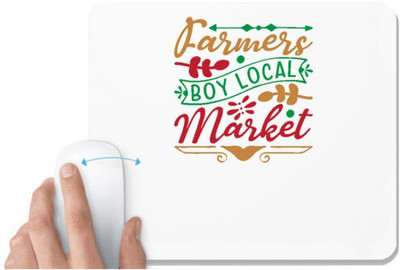 UDNAG White Mousepad 'Christmas | farmer boys local merket' for Computer / PC / Laptop [230 x 200 x 5mm] Non Slip Base Mousepad(White)