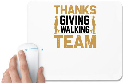 UDNAG White Mousepad 'Walking | Thanks copy' for Computer / PC / Laptop [230 x 200 x 5mm] Mousepad(White)