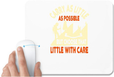 UDNAG White Mousepad 'Adventure | Carry as little as possible, but choose that little with care' for Computer / PC / Laptop [230 x 200 x 5mm] Non Slip Base Mousepad(White)