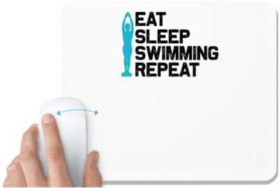 UDNAG White Mousepad 'Swimming | Eat sleep copy 9' for Computer / PC / Laptop [230 x 200 x 5mm] Mousepad(White)