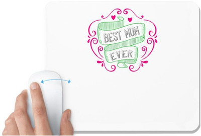 UDNAG White Mousepad 'Mother | best mom ever,' for Computer / PC / Laptop [230 x 200 x 5mm] Non Slip Base Mousepad(White)