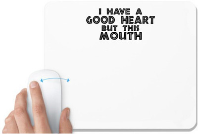 UDNAG White Mousepad 'Good Heart | i have a good heart' for Computer / PC / Laptop [230 x 200 x 5mm] Non Slip Base Mousepad(White)