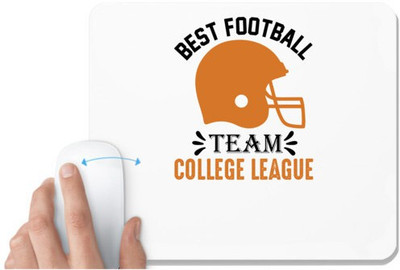 UDNAG White Mousepad 'Football | Best football' for Computer / PC / Laptop [230 x 200 x 5mm] Non Slip Base Mousepad(White)