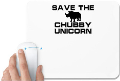 UDNAG White Mousepad 'Save animals | save the chubby unicorn' for Computer / PC / Laptop [230 x 200 x 5mm] Mousepad(White)