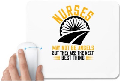 UDNAG White Mousepad 'Nurse | nurses may not be angels' for Computer / PC / Laptop [230 x 200 x 5mm] Mousepad(White)
