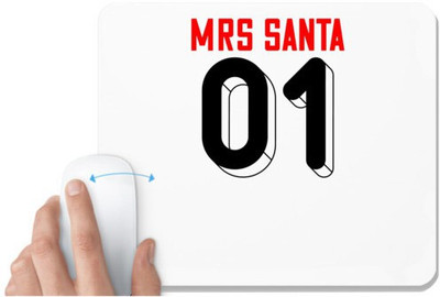 UDNAG White Mousepad 'Christmas | Mrs.santa 01' for Computer / PC / Laptop [230 x 200 x 5mm] Non Slip Base Mousepad(White)