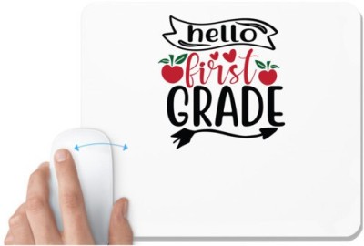 UDNAG White Mousepad 'Teacher Student | hello 1st grade' for Computer / PC / Laptop [230 x 200 x 5mm] Mousepad(White)