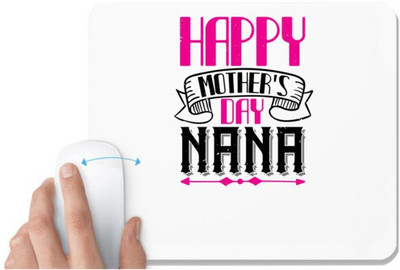 UDNAG White Mousepad 'Grand Father | HAPPY mothers day nana' for Computer / PC / Laptop [230 x 200 x 5mm] Non Slip Base Mousepad(White)