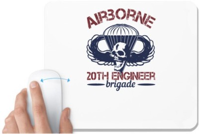 UDNAG White Mousepad 'Engineer | AIRBORNE 20TH ENGINEER BRIGADE' for Computer / PC / Laptop [230 x 200 x 5mm] Mousepad(White)