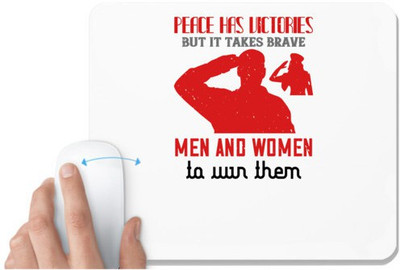 UDNAG White Mousepad 'Soldier | 01.Peace has victories but it takes brave (1)' for Computer / PC / Laptop [230 x 200 x 5mm] Mousepad(White)