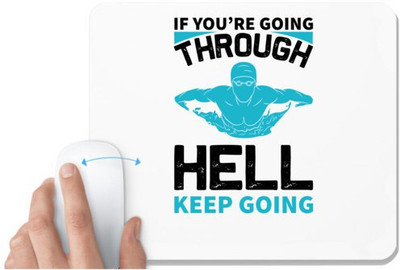 UDNAG White Mousepad 'Swimming | If you copy' for Computer / PC / Laptop [230 x 200 x 5mm] Mousepad(White)