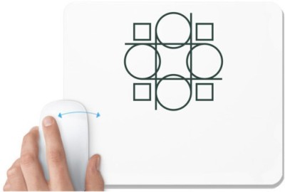 UDNAG White Mousepad 'Square and ring | Drawing' for Computer / PC / Laptop [230 x 200 x 5mm] Mousepad(White)