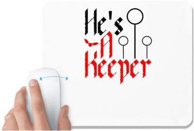 UDNAG White Mousepad 'Couple | he's a keeper' for Computer / PC / Laptop [230 x 200 x 5mm] Non Slip Base Mousepad(White)
