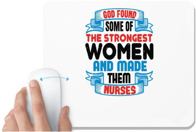 UDNAG White Mousepad 'Mother | found the strongest' for Computer / PC / Laptop [230 x 200 x 5mm] Non Slip Base Mousepad(White)