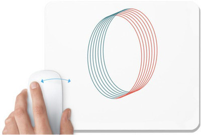 UDNAG White Mousepad 'Red blue ring | Drawing' for Computer / PC / Laptop [230 x 200 x 5mm] Mousepad(White)