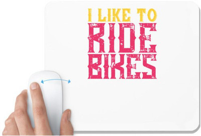 UDNAG White Mousepad 'Rider | I like ride bike' for Computer / PC / Laptop [230 x 200 x 5mm] Non Slip Base Mousepad(White)