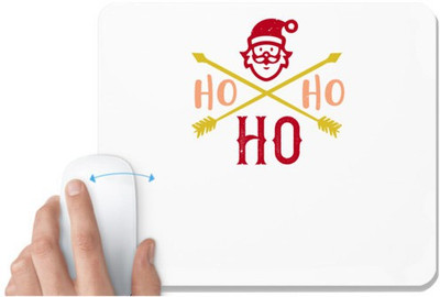 UDNAG White Mousepad 'Christmas | ho ho ho 2' for Computer / PC / Laptop [230 x 200 x 5mm] Non Slip Base Mousepad(White)