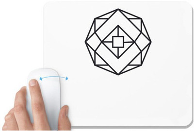 UDNAG White Mousepad 'Black Square | Drawing' for Computer / PC / Laptop [230 x 200 x 5mm] Non Slip Base Mousepad(White)