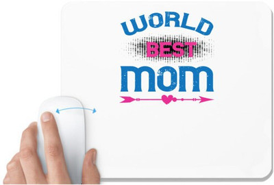 UDNAG White Mousepad 'Mother | world best mom copy' for Computer / PC / Laptop [230 x 200 x 5mm] Non Slip Base Mousepad(White)