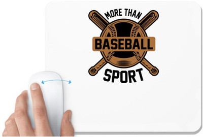 UDNAG White Mousepad 'Baseball | More than' for Computer / PC / Laptop [230 x 200 x 5mm] Mousepad(White)