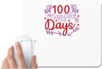 UDNAG White Mousepad 'Teacher Student | 100 magical days' for Computer / PC / Laptop [230 x 200 x 5mm] Mousepad(White)