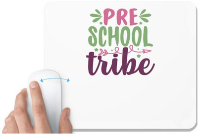 UDNAG White Mousepad 'Teacher Student | pre-school tribe' for Computer / PC / Laptop [230 x 200 x 5mm] Non Slip Base Mousepad(White)