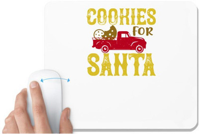 UDNAG White Mousepad 'Christmas | Cookies for Santa' for Computer / PC / Laptop [230 x 200 x 5mm] Non Slip Base Mousepad(White)