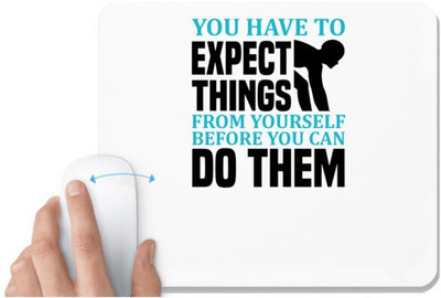 UDNAG White Mousepad 'Swimming | You have to' for Computer / PC / Laptop [230 x 200 x 5mm] Non Slip Base Mousepad(White)