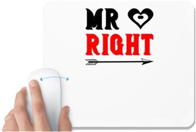 UDNAG White Mousepad 'Couple | Mr.right' for Computer / PC / Laptop [230 x 200 x 5mm] Mousepad(White)