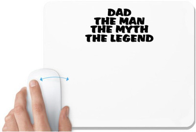 UDNAG White Mousepad 'Father | dad the man the myth' for Computer / PC / Laptop [230 x 200 x 5mm] Non Slip Base Mousepad(White)