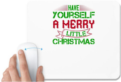 UDNAG White Mousepad 'Christmas | Have yourself a merry little Christmas' for Computer / PC / Laptop [230 x 200 x 5mm] Mousepad(White)