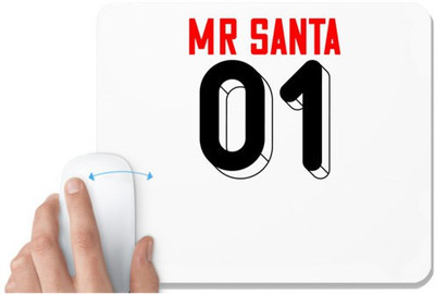 UDNAG White Mousepad 'Christmas | Mr.santa 01' for Computer / PC / Laptop [230 x 200 x 5mm] Mousepad(White)