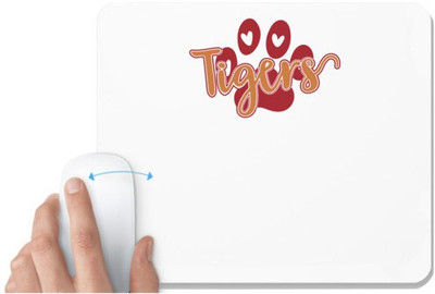 UDNAG White Mousepad 'Tiger | tigers' for Computer / PC / Laptop [230 x 200 x 5mm] Non Slip Base Mousepad(White)