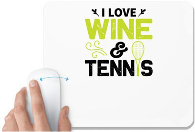 UDNAG White Mousepad 'Tennis | I love copy 4' for Computer / PC / Laptop [230 x 200 x 5mm] Non Slip Base Mousepad(White)