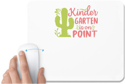 UDNAG White Mousepad 'Teacher Student | Kindergarten is on point' for Computer / PC / Laptop [230 x 200 x 5mm] Mousepad(White)