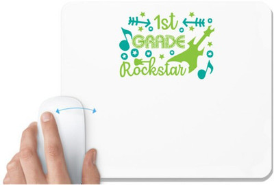 UDNAG White Mousepad 'Teacher Student | 1st grade rockstar' for Computer / PC / Laptop [230 x 200 x 5mm] Mousepad(White)