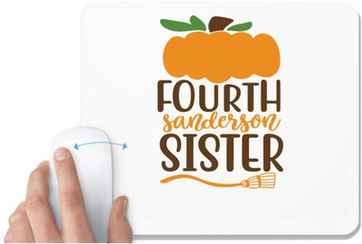 UDNAG White Mousepad 'Witch | fourth sanderson sister' for Computer / PC / Laptop [230 x 200 x 5mm] Non Slip Base Mousepad(White)