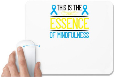 UDNAG White Mousepad 'Awareness | This is the essence of mindfulness' for Computer / PC / Laptop [230 x 200 x 5mm] Mousepad(White)