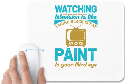 UDNAG White Mousepad 'TV | Watching' for Computer / PC / Laptop [230 x 200 x 5mm] Mousepad(White)