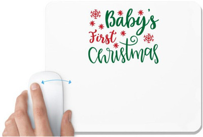 UDNAG White Mousepad 'Christmas | babys first christmas' for Computer / PC / Laptop [230 x 200 x 5mm] Non Slip Base Mousepad(White)