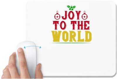 UDNAG White Mousepad 'Christmas | joy to the world' for Computer / PC / Laptop [230 x 200 x 5mm] Mousepad(White)