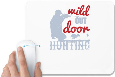UDNAG White Mousepad 'Hunting | wild outdoor hunting' for Computer / PC / Laptop [230 x 200 x 5mm] Non Slip Base Mousepad(White)