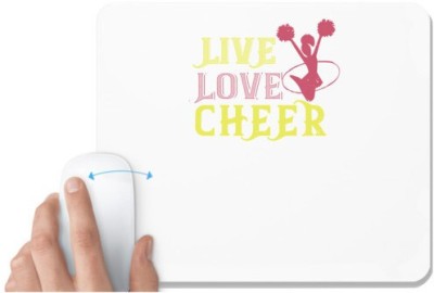 UDNAG White Mousepad 'Cheer | Live love cheer2' for Computer / PC / Laptop [230 x 200 x 5mm] Mousepad(White)