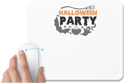 UDNAG White Mousepad 'Halloween | Halloween Party' for Computer / PC / Laptop [230 x 200 x 5mm] Non Slip Base Mousepad(White)