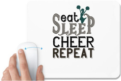 UDNAG White Mousepad 'Mother | Eat sleep cheer mom' for Computer / PC / Laptop [230 x 200 x 5mm] Non Slip Base Mousepad(White)