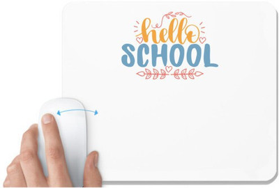 UDNAG White Mousepad 'Teacher Student | hello school' for Computer / PC / Laptop [230 x 200 x 5mm] Non Slip Base Mousepad(White)