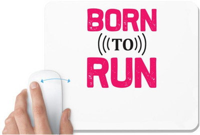 UDNAG White Mousepad 'Running | Born to run' for Computer / PC / Laptop [230 x 200 x 5mm] Non Slip Base Mousepad(White)